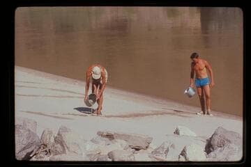 Watering letters in sand; Vulcan's Anvil