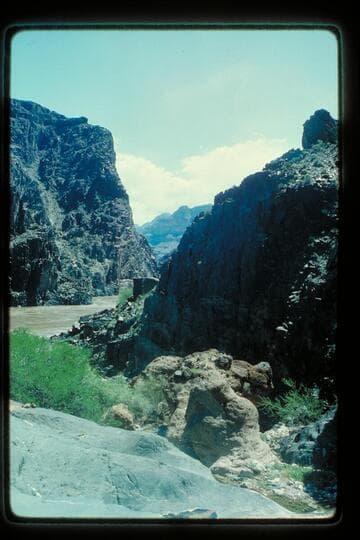 Up river from block; Travertine Creek