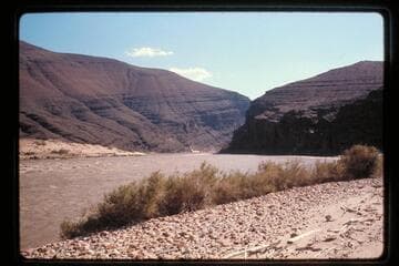 Down from right bank at foot of Unkar Rapids