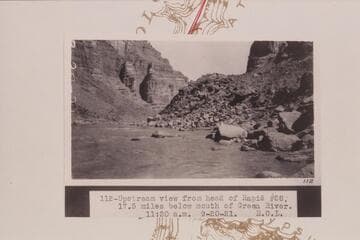 Up from head of Rapid #28; 17.5 miles below mouth of Green River