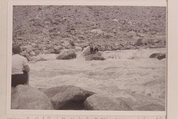 The sadiron "Joan" on the rocks in Cataract Canyon.  Rapid 23