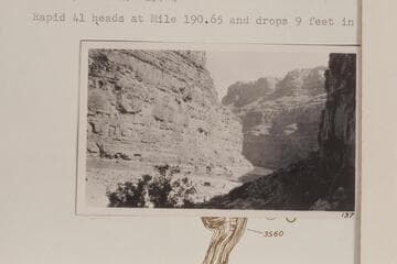 Upstream across the fan at the mouth of Bowdie Canyon, Rapid #41