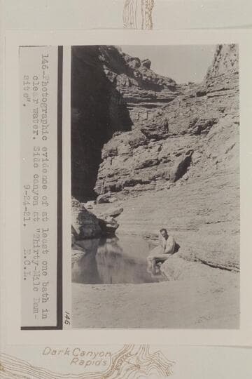 \bath in the clear water which seeps in Cove Canyon.  The figure is probably LaRue