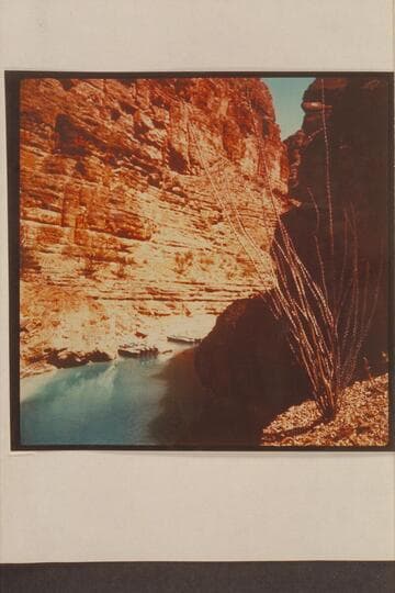 The boats moored in the lagoon at Supai