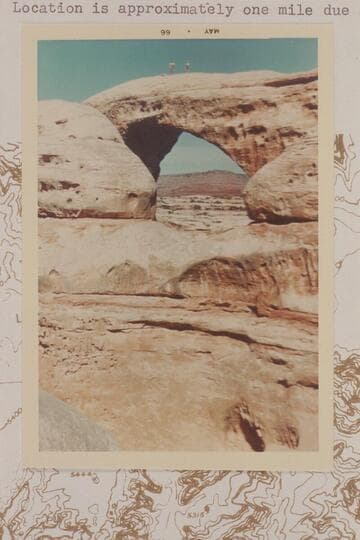 Arch in the Fins of Ernies Country.  Location is approximately one mile due south of Lizard Rock