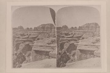 "Views on Green River, Still-Water Canon Series, Shin-ou-av Too-Weap"  This canyon is 36 1/2 miles long and from 500 to 1,500 ft. deep