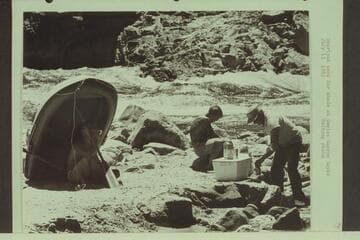 Sportyak used for shade at Gneiss Canyon Rapid