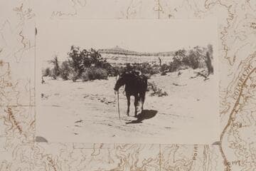 Teapot Rock from near head of Teapot Canyon.  The horse is Captain