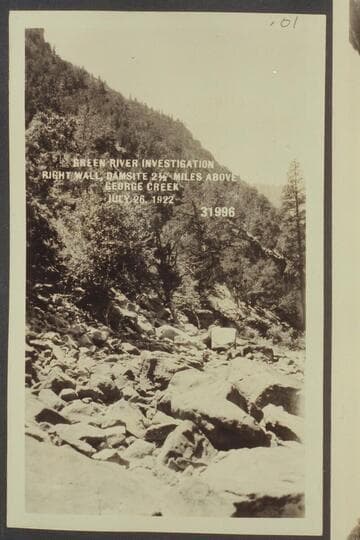 Green River Investigation:  Right Wall, Damsite 2 1/2 Miles above George Creek