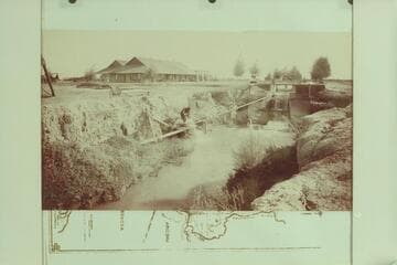 The spillway of an irrigation canal discharging to the Alamo