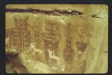 Robidoux inscription, Ekker grave, Embark to below San Rafael, 1975