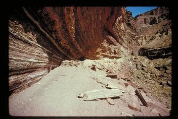 Ledge with ruins, Mile 137 1/2 left bank