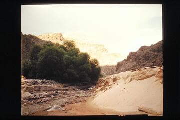 View up Diamond Creek; Bright Angel gauge: July 27: 18,300 cfs; July 28: 18,100 cfs; July 29: 17,400 cfs