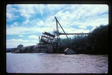 Wreck of water wheel approximately Mile 96