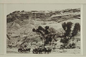 Looking east from within Grand Gulch.  Photo no. 7, Stabler's album of photos of Glen Canyon trip with USGS party of 1922, Halls Crossing to Lees Ferry