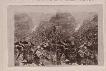[print from a stereo in Huntington Library] No. 220:  The Canon.  Seen from the foot of To-ro-weap Valley