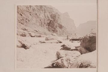 Lining the Nevills boats at Lava Falls.  Nevills in the boat