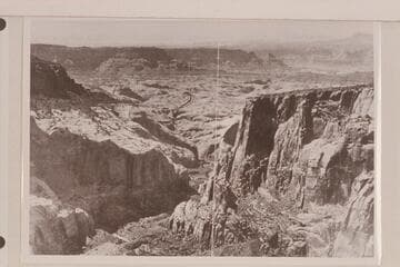 Cliff Canyon.  The location of Redbud Pass is marked by an arrow