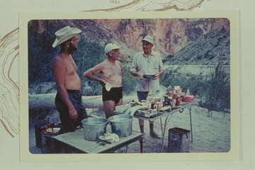 Jim Bechtel; Dock Marston; Jack Reynolds; Camp at Harding Rapid