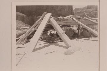 Masland, Nevills, Wright under shelter at Nancoweap Creek