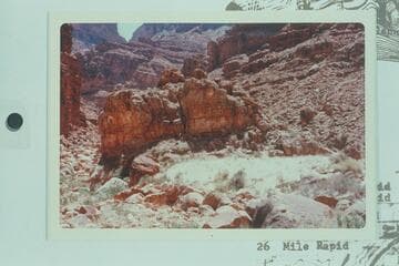 Stanton's Marble Pier at Mile 24.5, left bank in Marble Canyon.  The view is from the river side with the side canyon in the background