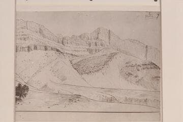 Left half of sketch by B. L. Young showing "Lower Portion of Nunkoweap Valley"