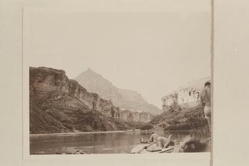 The 1947 party directed by Nevills camped on the left bank above Lava Creek Rapid.  Kent Frost and Marjory [sic] Farquhar appear in the boats