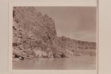 The "Sandra" crew stops in Marble Canyon to fire some drift.  About Mile 7