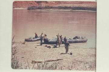 The Hatch party waving goodbye at Lees Ferry