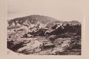 The basin of Nasja Creek from the rim west of the Creek and about 3/4 miles south of the point where the trail reaches the rim.  The mesa at left is 4903 between Bald Rock and Nasja Canyons.  Surprise Valley is just about center