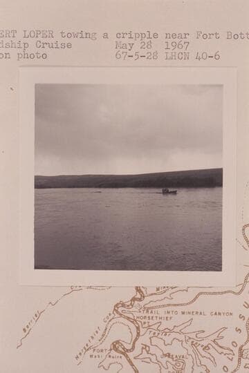 The "Bert Loper" towing a cripple near Fort Bottom.  Friendship Cruise