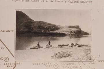 Boats and crew at beach at Lees Ferry