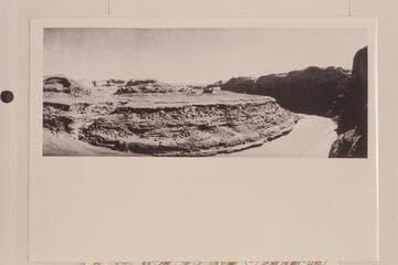 Looking up San Juan River, 3/4 mile above its mouth, Mile 78.  1922, Sep.-Oct. traverse of Glen Canyon from Halls Crossing to Lees Ferry