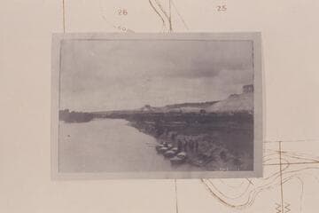 Boats of Galloway-Stone party above the bridge at Green River, Wyoming, Mile 386.5, prior to departure