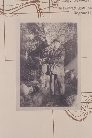 Sharp and a beaver.  Camp No. 1 on left bank of Green River, about Mile 381.5