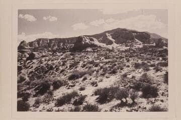 Navajo Mountain from the divide between Bald Rock Creek and Nasja Creek west of Cha Butte and north of the Rainbow Bridge Trail