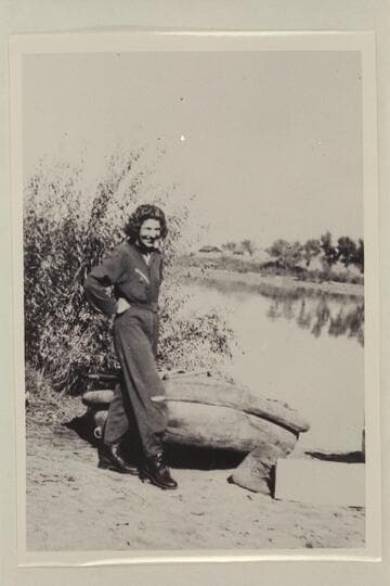 Georgie White at Greenriver, Utah, ready to start for trip through Cataract Canyon