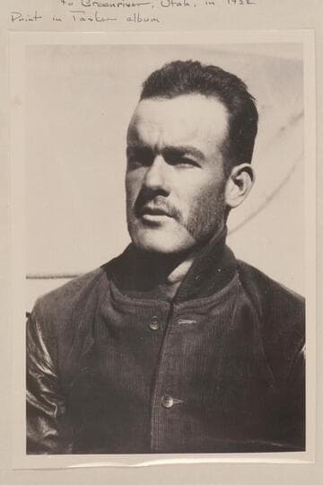 John H. Clogston.  Cook in Chenoweth's USGS survey party on run from Greenriver, Utah, to Lees Ferry, 1921.  Cook with USGS survey [from]Green River, Wyoming, to Greenriver, Utah, in 1922