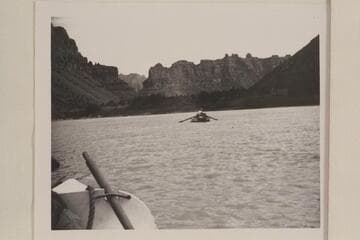 Part of the Nevills party on the Green River near McPherson Ranch.  McPherson Ranch is Mile 39.4