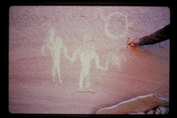 Mud paintings in amphitheater