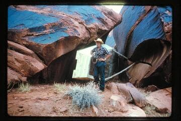 Archeyes and boat, Trail Canyon