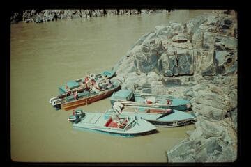 Boats at Travertine Fall; Mile 230.5