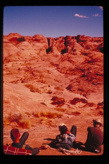 Rest during walk out of Anasazi Canyon, joint continuous