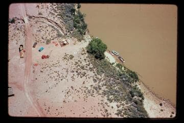 Trucks, gear and boats for Marston-Disney cruise; Lees Ferry