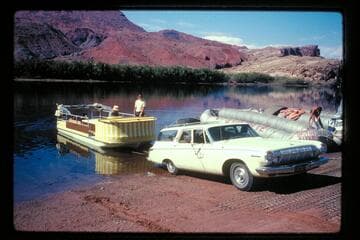 Deck boat-LF, G. White at right