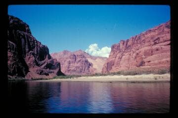 Down to snad slide from above, left bank
