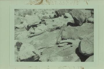 Board formerly painted "Browns Riffle."  Mouth of Salt Water Wash