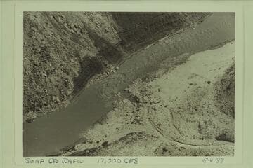 Soap Creek Rapid.  Approximate gauge:  17,000 cfs
