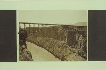 Marble Canyon Bridge at the time of dedication.  The bridge is over Marble Canyon at approximately Mile 4 1/2