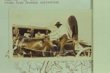 The old and the new at the dedication of Marble Canyon Bridge.  Print from Freeman collection